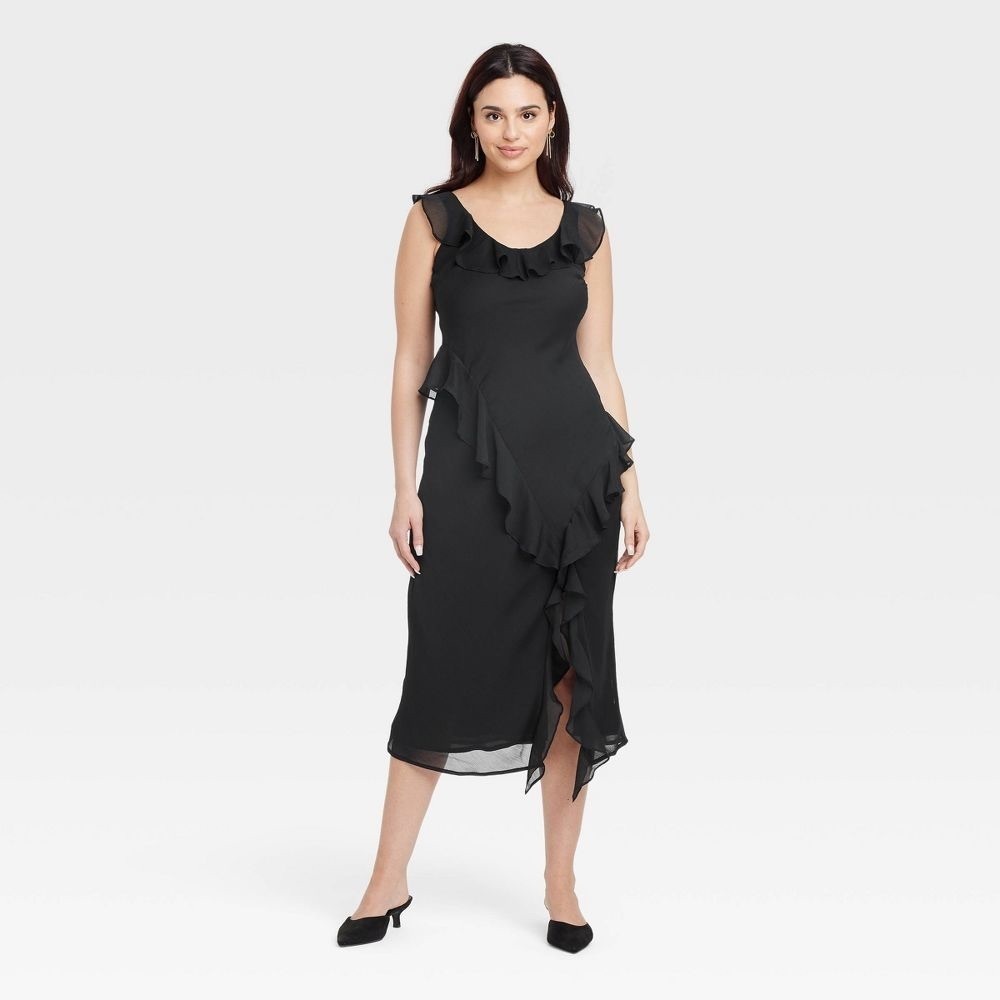A New Day - Women's Ruffle Slip Dress Size S